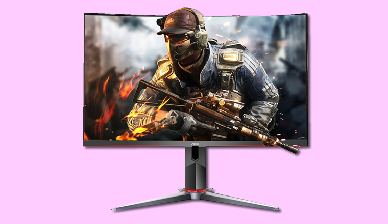 AOC27寸高清孤形顯示器，75HZ-1080P